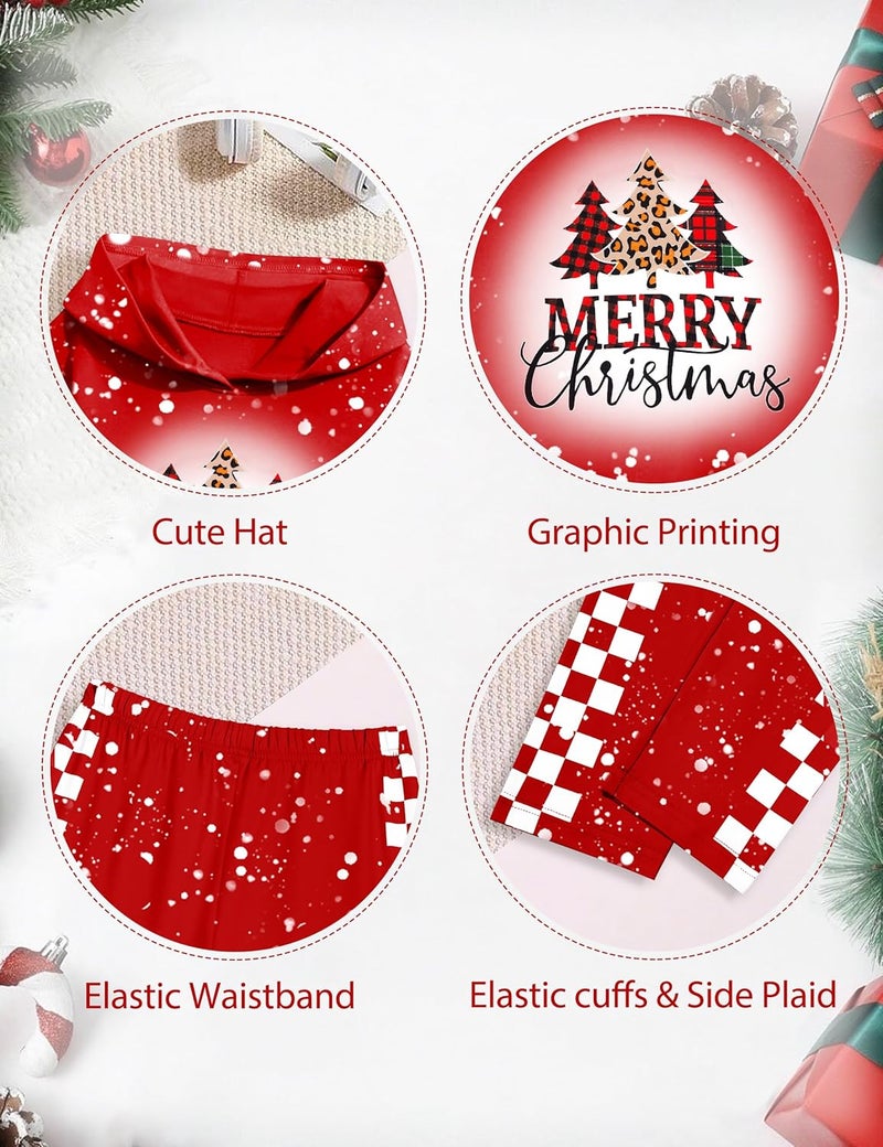 Kangkang Girls Clothes Fall Winter Outfits Graphic Hooded Sweatsuits Sweatpants 2Pcs Set - Image 4